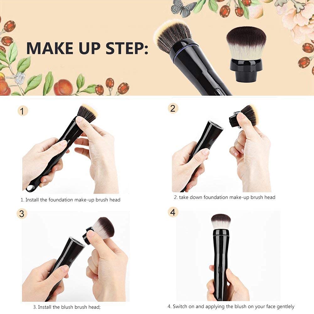 Portable electric makeup brush, Electric makeup brush, MelysiaBeauty makeup tool, Airbrush makeup brush
