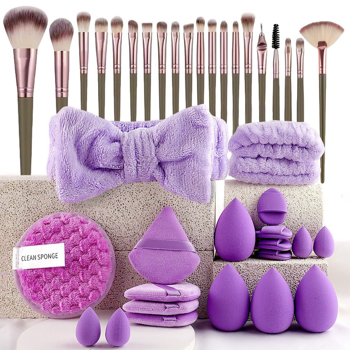 40 piece makeup brush set
beauty blender sponge set
makeup tool set for beginners
professional makeup brush kit
soft makeup blender puffs