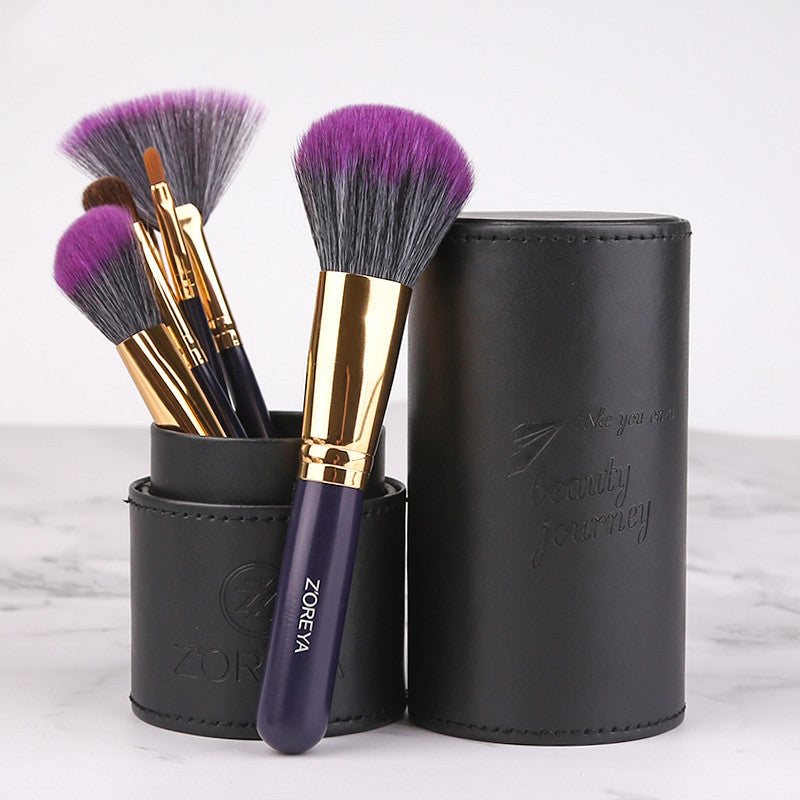 Travel makeup brush set, 7 piece brush set, Compact makeup brushes, Professional makeup brushes