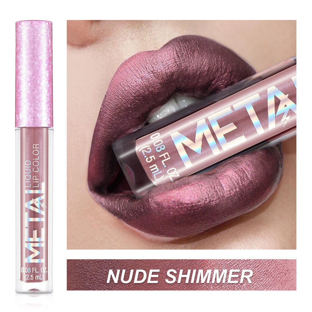 Long Lasting Metallic Liquid Lipstick, metallic liquid lipstick, long wear metallic lipstick, shiny liquid lipstick, metallic lip color, bold lip makeup, high shine lipstick, smudge resistant liquid lipstick, professional metallic lipstick, statement lip product
