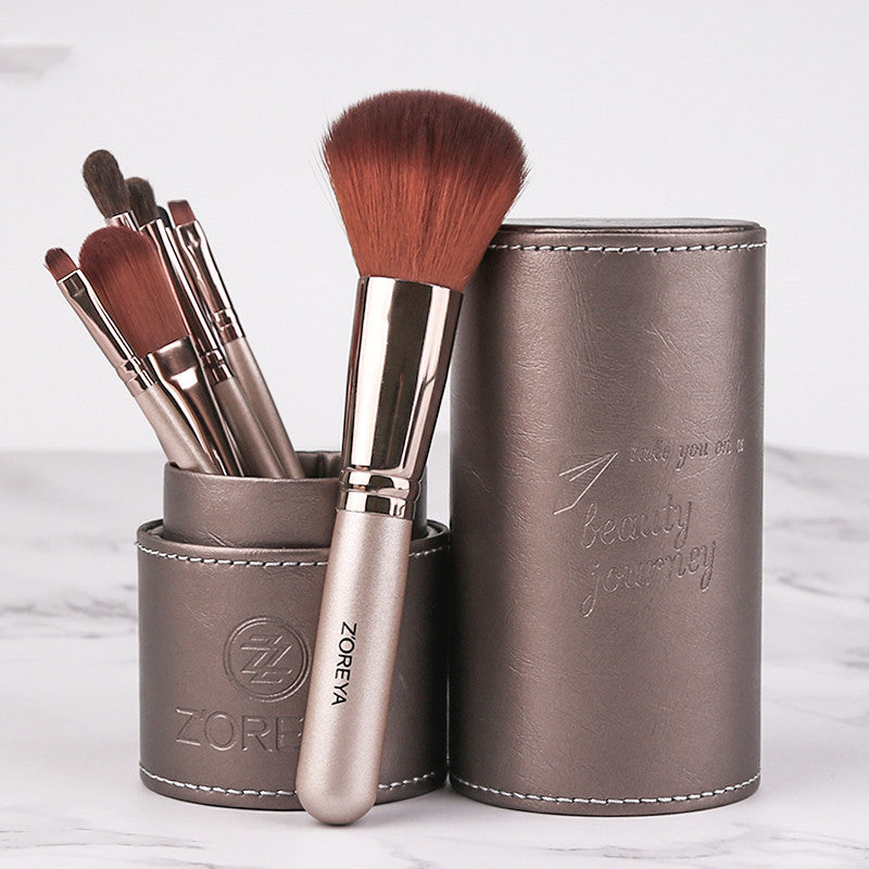Travel makeup brush set, 7 piece brush set, Compact makeup brushes, Professional makeup brushes