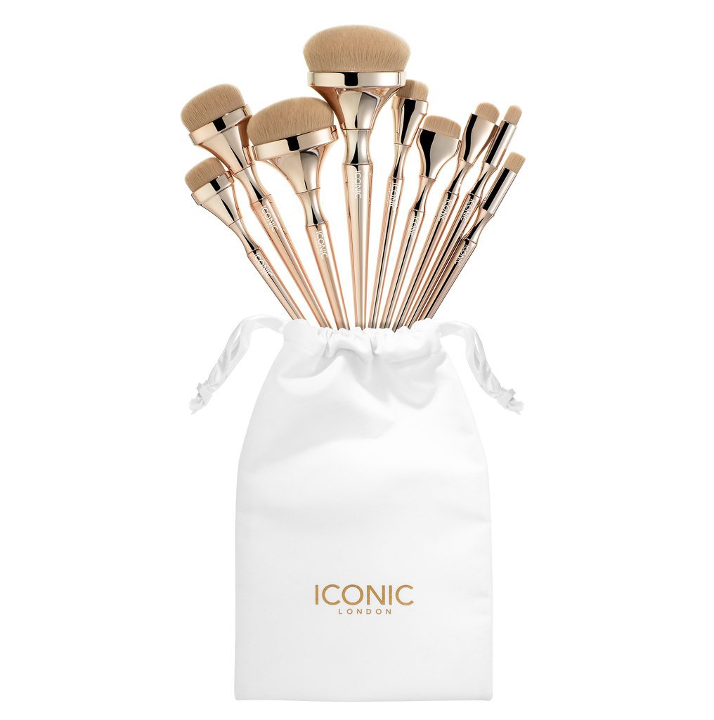 9 piece makeup brush set, Professional makeup brush set, Iconic makeup brushes, Face and eye brush set