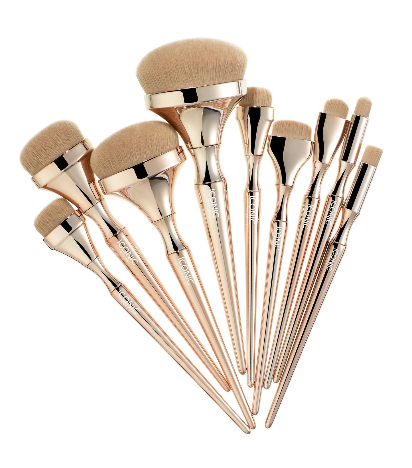 9 piece makeup brush set, Professional makeup brush set, Iconic makeup brushes, Face and eye brush set