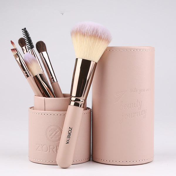 Travel makeup brush set, 7 piece brush set, Compact makeup brushes, Professional makeup brushes
