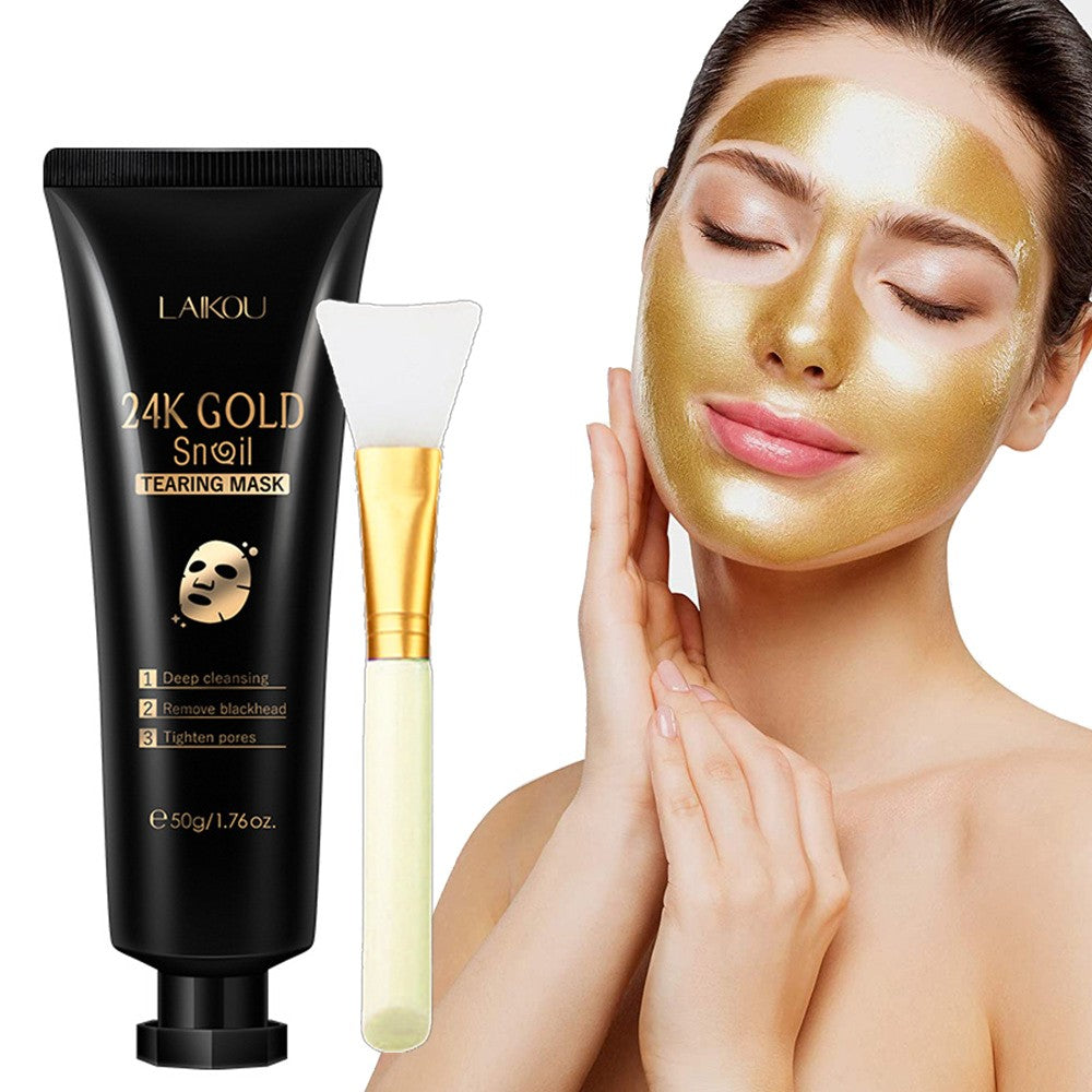 Gold foil peel-off mask, LAIKOU snail mask, Snail essence face mask, Peel-off mask for pore