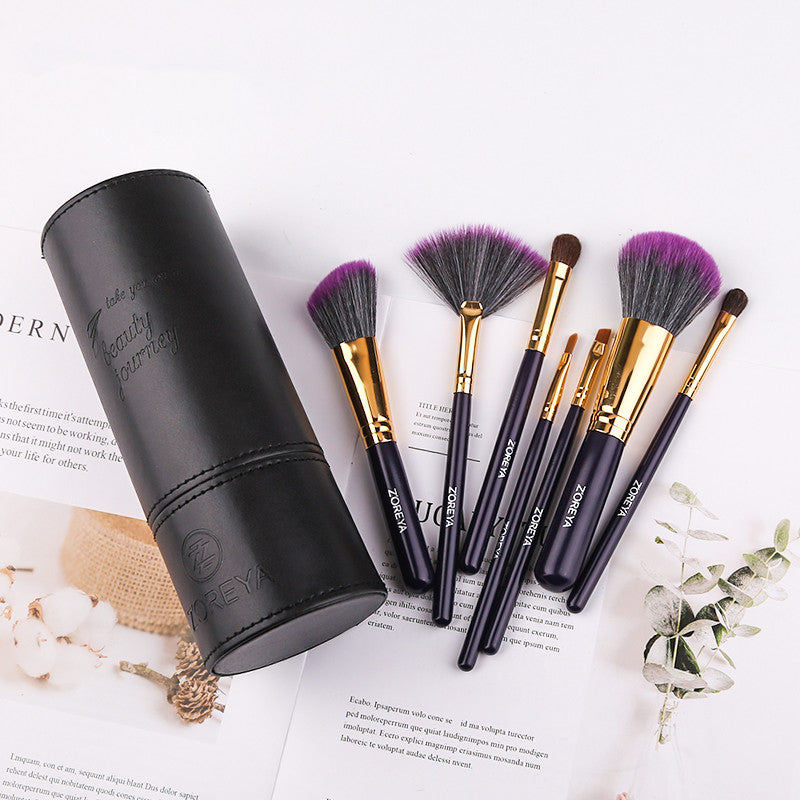 Travel makeup brush set, 7 piece brush set, Compact makeup brushes, Professional makeup brushes