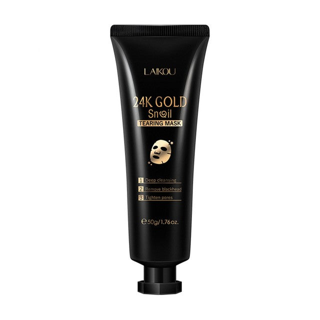 Gold foil peel-off mask, LAIKOU snail mask, Snail essence face mask, Peel-off mask for pore