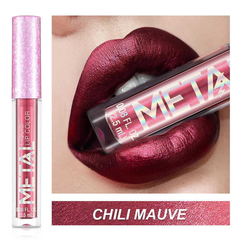 Long Lasting Metallic Liquid Lipstick, metallic liquid lipstick, long wear metallic lipstick, shiny liquid lipstick, metallic lip color, bold lip makeup, high shine lipstick, smudge resistant liquid lipstick, professional metallic lipstick, statement lip product