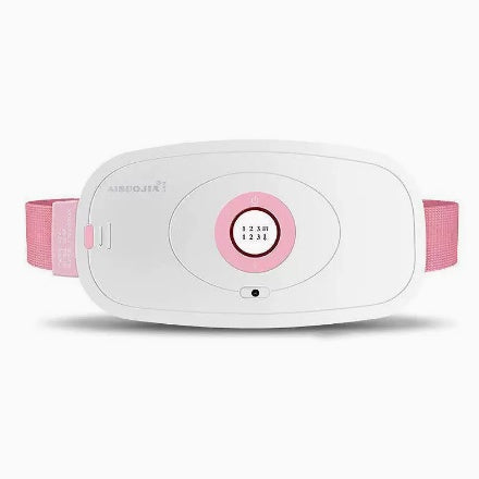 Electric menstrual warm belt designed for pain relief and abdominal massage with digital display.