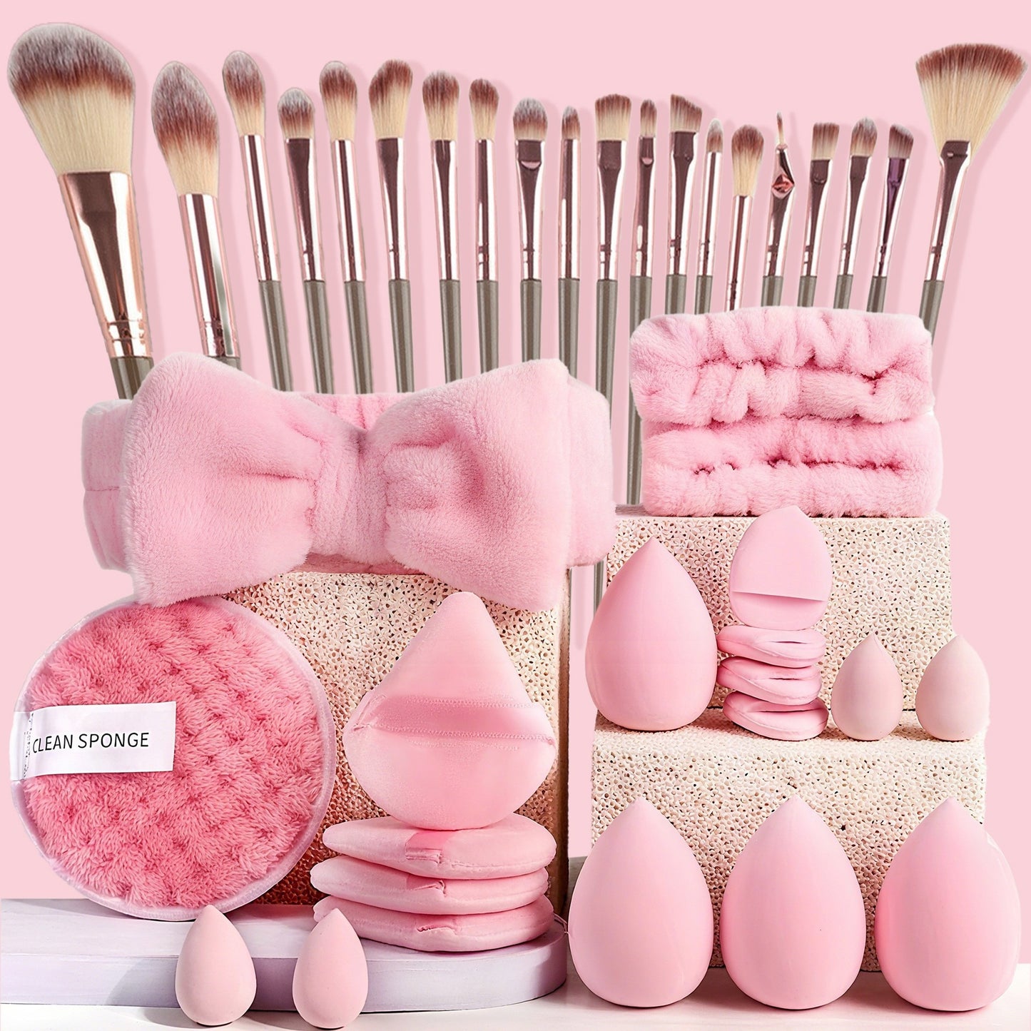 40 piece makeup brush set
beauty blender sponge set
makeup tool set for beginners
professional makeup brush kit
soft makeup blender puffs