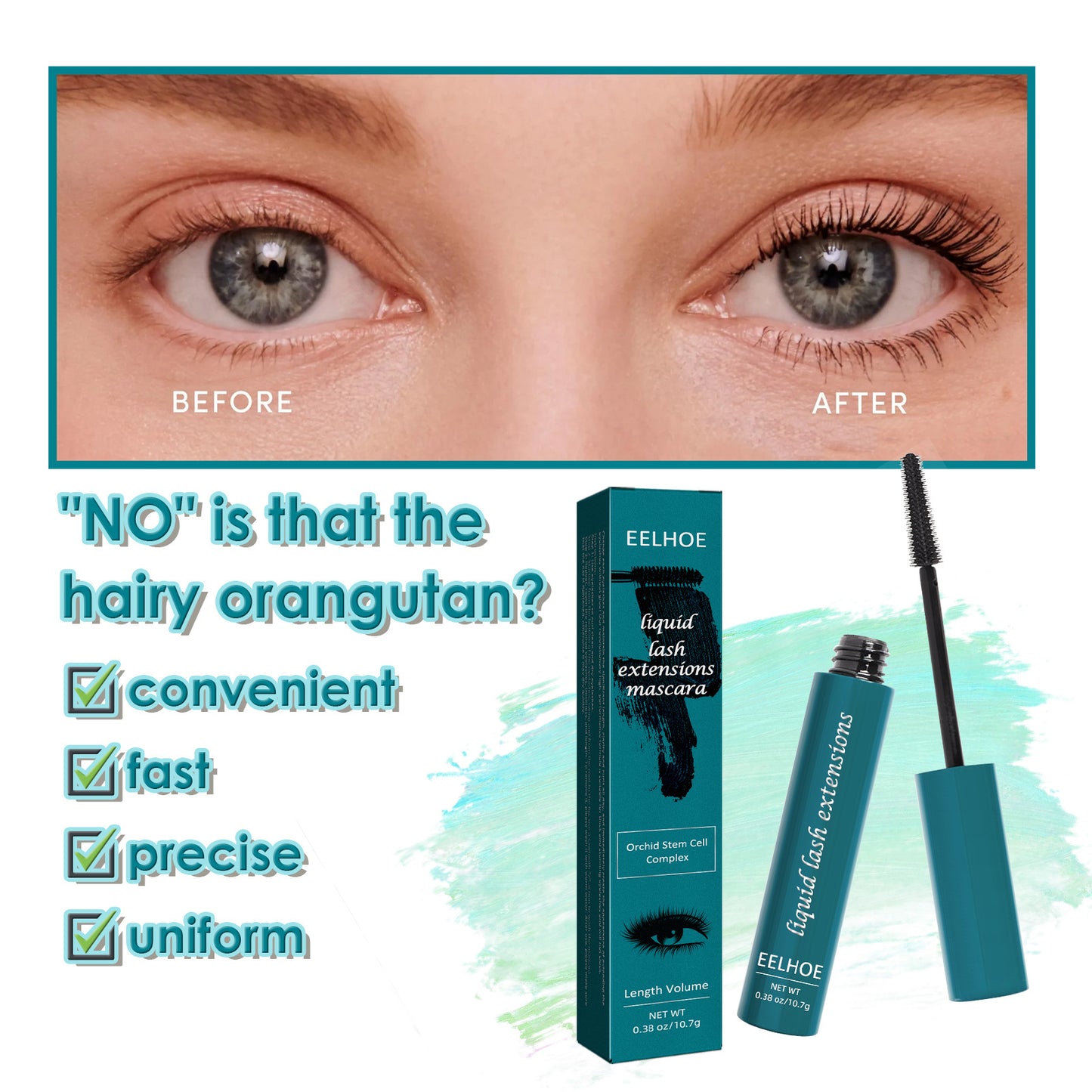 Curling mascara, EELHOE mascara, Volumizing mascara, Long-lasting mascara