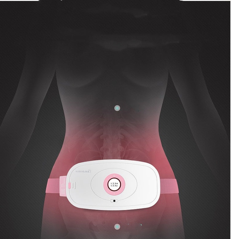 Electric menstrual warm belt providing targeted heat and massage for pain relief during menstruation.